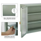 Double Glass Door Wall Cabinet Storage Cabinets with Enough Storage Space, Doors Detachable Shelves Wall Cabinet Practical Tool Storage Chest