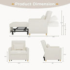 AECOJOY 3 in 1 Sleeper Sofa Chair w/ Pillow &Convertible Backrest
