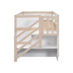 Okak Solid Wood Twin Loft Bed with Stairs & Storage,Low Profile Bunk Beds Twin with Drawers & Shelves,Multi-Functional Loft Beds for Kids,Teens