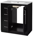 Meuble-lavabo simple de 30 po avec armoire et 3 tiroirs – Noir / Bleu / Vert / Indigo / Blanc